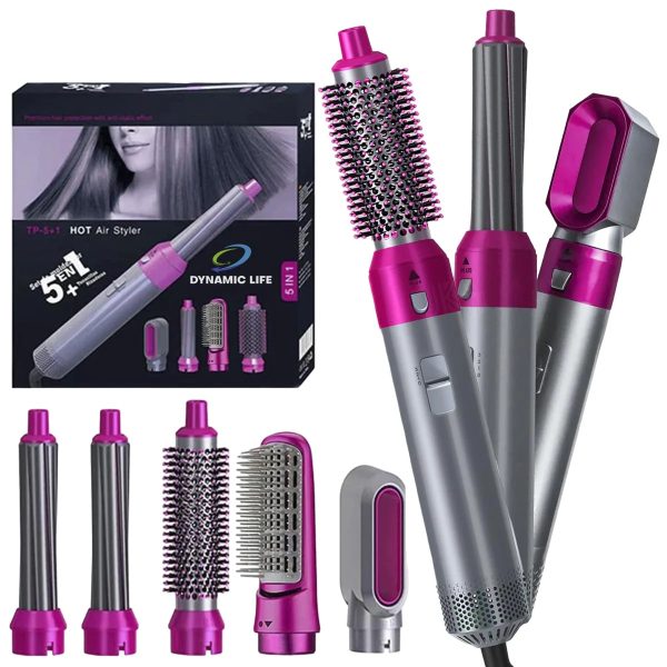 5-in-1 Electric Hair Dryer Brush - Professional Blow Dryer & Styling Kit with Negative Ion Technology