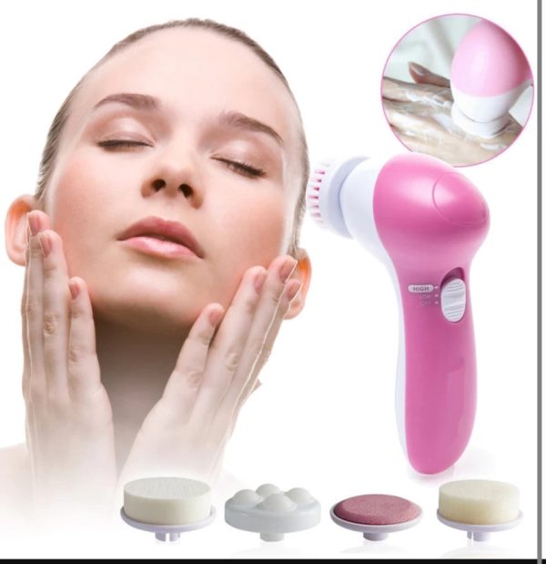 5-in-1 Facial Electric Cleanser & Massager - Waterproof Rotating Cleansing System with Dual Speed