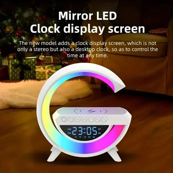 3-in-1 Wireless Charger Speaker with LED Lights & Alarm