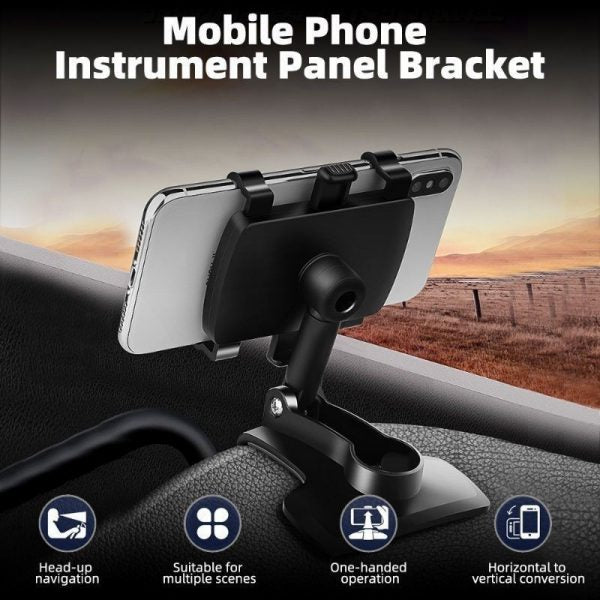 Universal Car Phone Holder 360° Rotation - Multi-Mount Dashboard Phone Bracket for 4-7 Inch Phones
