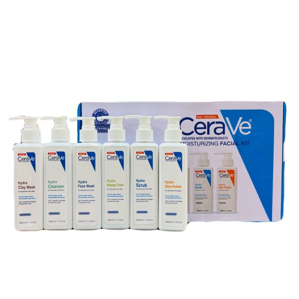 CeraVe Moisturizing Facial Kit – 6-Step Hydra Skincare Set for Face & Body | Dermatologist-Developed