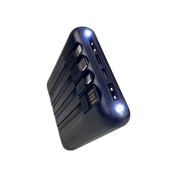 Vizo VPB16 - 10,000mAh Compact Power Bank with Built-in Cables