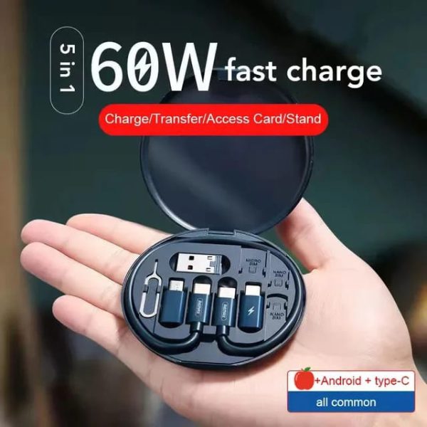 5-in-1 Data Cable Set All Solutions in One | 60W Fast Charging - Random Color