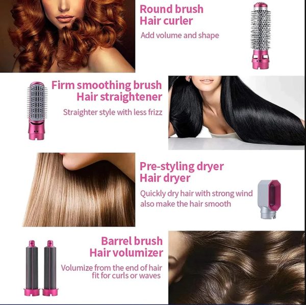 5-in-1 Electric Hair Dryer Brush - Professional Blow Dryer & Styling Kit with Negative Ion Technology