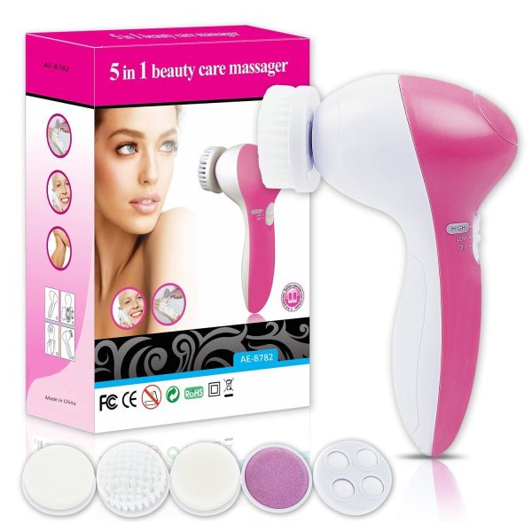 5-in-1 Facial Electric Cleanser & Massager - Waterproof Rotating Cleansing System with Dual Speed