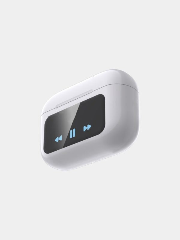 A9 Pro Wireless Earbuds with ANC - Matte Black LED Display Earphones