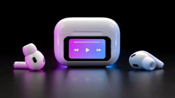 A9 Pro Wireless Earbuds with ANC - Matte Black LED Display Earphones