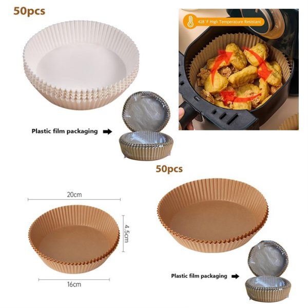 Air Fryer Parchment Paper Liners - 50 Pack Non-Stick