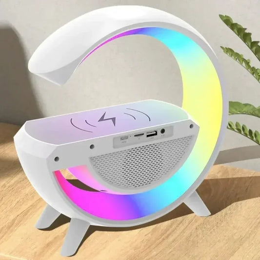 3-in-1 Wireless Charger Speaker with LED Lights & Alarm