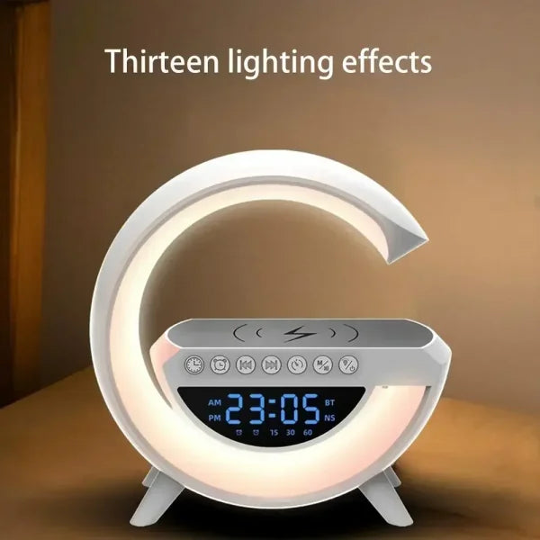 3-in-1 Wireless Charger Speaker with LED Lights & Alarm