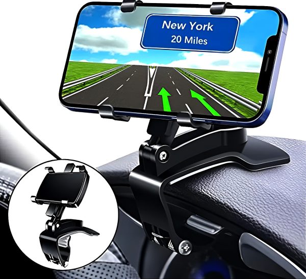 Universal Car Phone Holder 360° Rotation - Multi-Mount Dashboard Phone Bracket for 4-7 Inch Phones