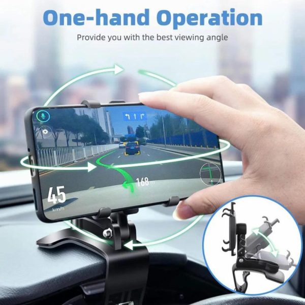 Universal Car Phone Holder 360° Rotation - Multi-Mount Dashboard Phone Bracket for 4-7 Inch Phones