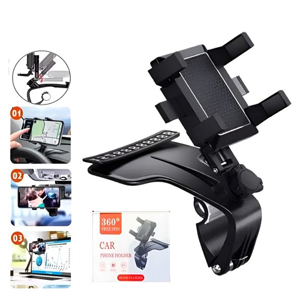 Universal Car Phone Holder 360° Rotation - Multi-Mount Dashboard Phone Bracket for 4-7 Inch Phones