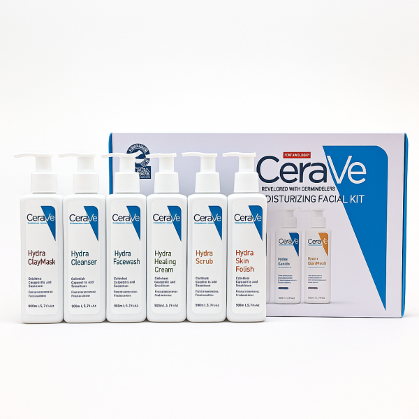 CeraVe Moisturizing Facial Kit – 6-Step Hydra Skincare Set for Face & Body | Dermatologist-Developed