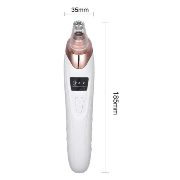 USB Rechargeable Blackhead Remover with LED Light - 4 Suction Heads & 3 Adjustable Levels