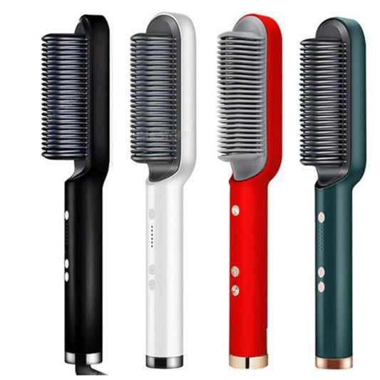 HQT-909B Electric Hair Straightening & Curling Comb - 2-in-1 Professional Hair Styler