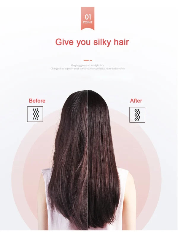 HQT-909B Electric Hair Straightening & Curling Comb - 2-in-1 Professional Hair Styler