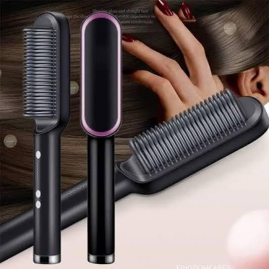 HQT-909B Electric Hair Straightening & Curling Comb - 2-in-1 Professional Hair Styler