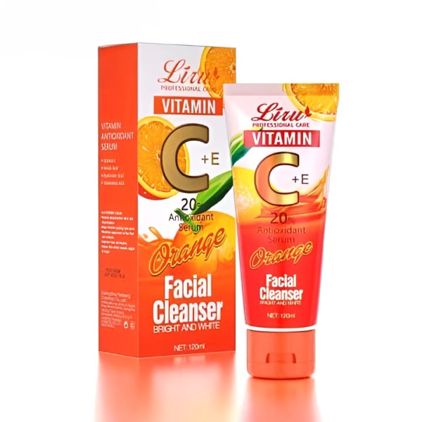 Liru Orange Facial Cleanser Professional Care Vitamin C+E Bright and White 120ml