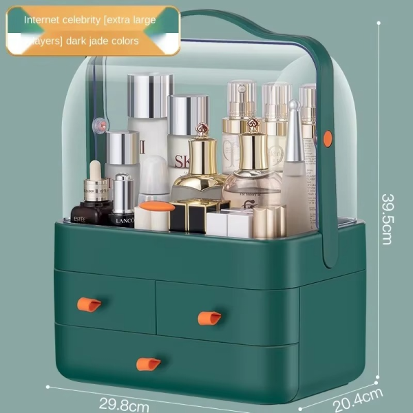 Portable Makeup Organizer with Built-in Drawers - Space-Saving Cosmetic Storage Box