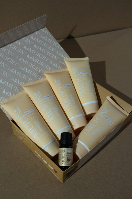Rice Extract Light & Bright Facial Kit - 6 Steps Purity & Balance Skincare Set for All Skin Types