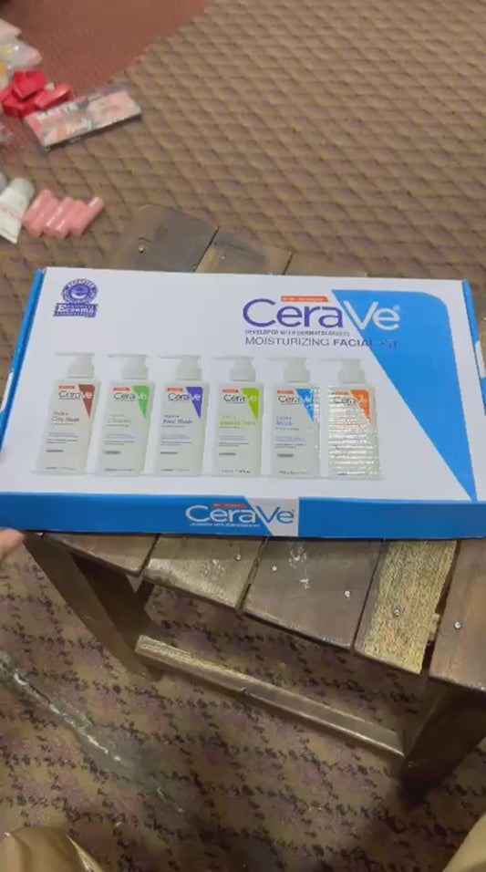 CeraVe Moisturizing Facial Kit – 6-Step Hydra Skincare Set for Face & Body | Dermatologist-Developed