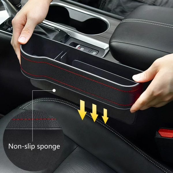 Set of 2 Car Seat Storage Box - Universal Gap Filler Pocket Organizer for All Car Models