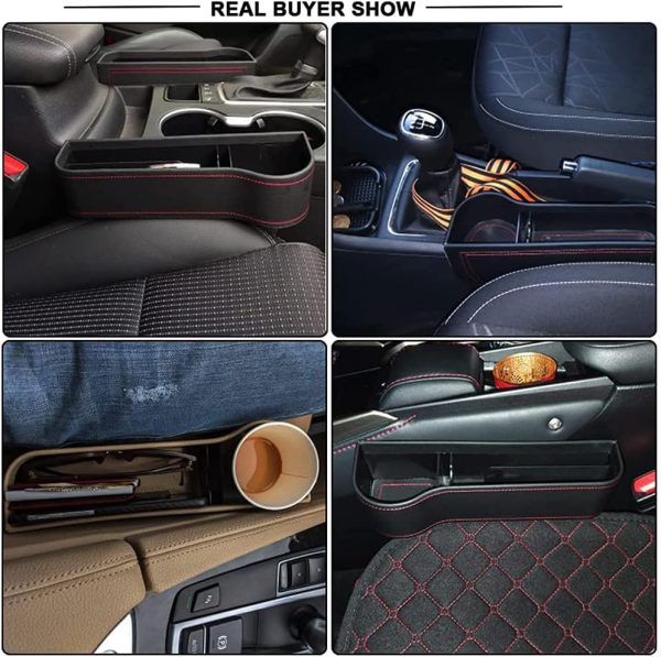 Set of 2 Car Seat Storage Box - Universal Gap Filler Pocket Organizer for All Car Models