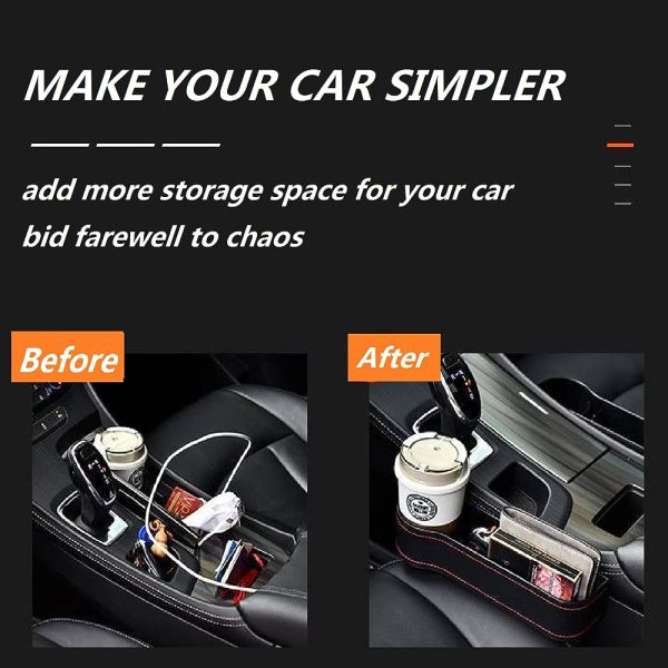 Set of 2 Car Seat Storage Box - Universal Gap Filler Pocket Organizer for All Car Models