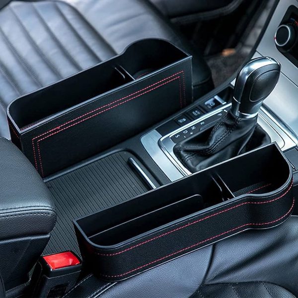 Set of 2 Car Seat Storage Box - Universal Gap Filler Pocket Organizer for All Car Models