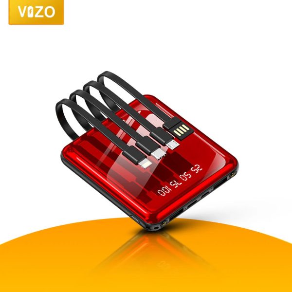 Vizo VPB16 - 10,000mAh Compact Power Bank with Built-in Cables